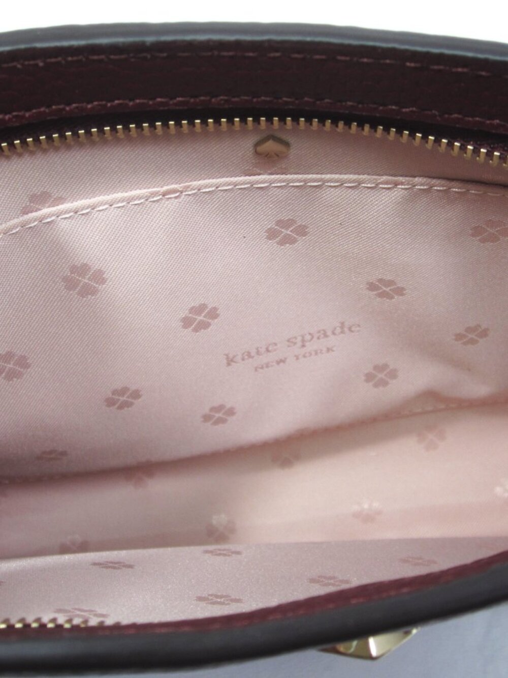 Like New Kate Spade New York Polly Medium Leather Wristlet Merlot Burgundy - Picture 5 of 10